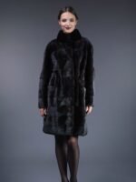 Raquel Black Mink Fur Elegant Coat