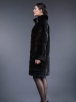 Raquel Black Mink Fur Elegant Coat
