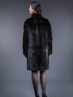 Raquel Black Mink Fur Elegant Coat