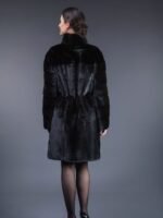Raquel Black Mink Fur Elegant Coat