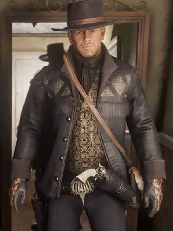 Red Dead Redemption 2 Gunslinger Black Fringe Jacket