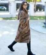 Regina Grey Mink Fur Long Coat
