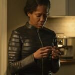 Regina King Watchmen Black Stripes Leather Jacket