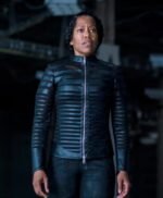 Regina King Watchmen Black Stripes Leather Jacket