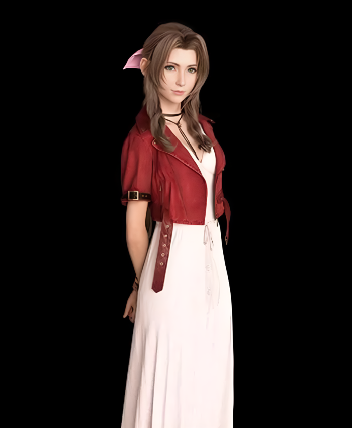 Remake Aerith Gainsborough Final Fantasy VII Cropped Red Jacket