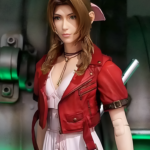 Remake Aerith Gainsborough Final Fantasy VII Cropped Red Jacket