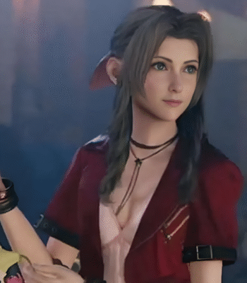 Remake Aerith Gainsborough Final Fantasy VII Cropped Red Jacket