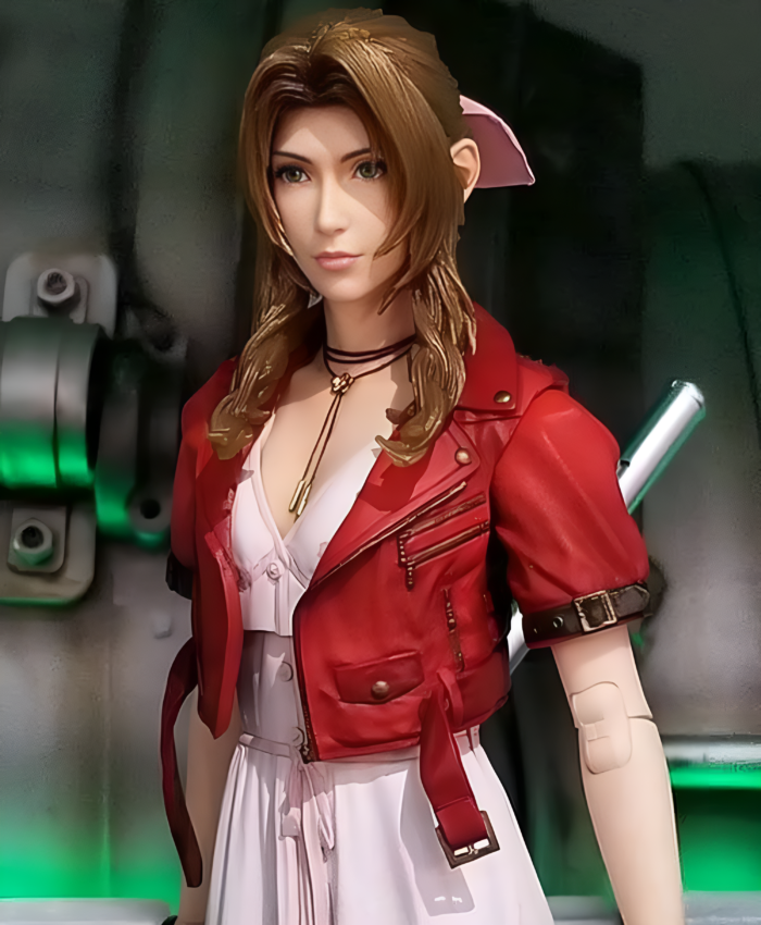 Remake Aerith Gainsborough Final Fantasy VII Cropped Red Jacket