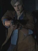 Resident Evil 2 Leon Scott Kennedy Brown Leather Jacket