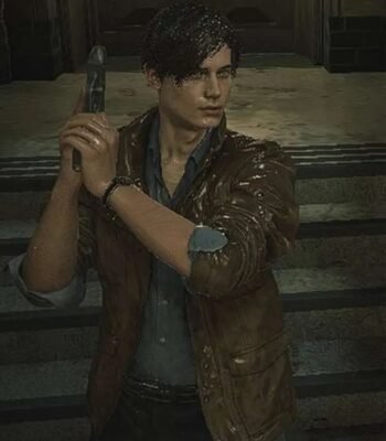 Resident Evil 2 Leon Scott Kennedy Brown Leather Jacket