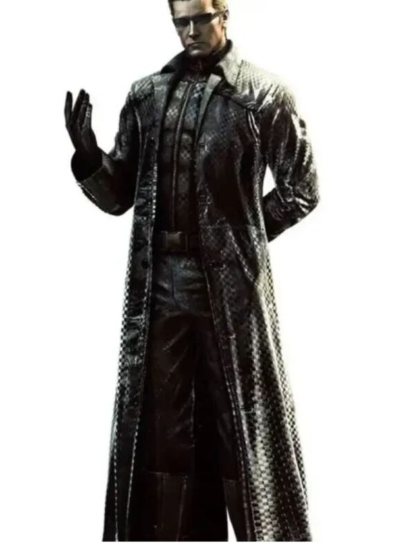 Resident Evil 5 Albert Wesker Black Leather Trench Coat