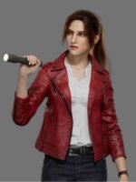 Resident Evil Infinite Darkness Claire Redfield Red Leather Jacket