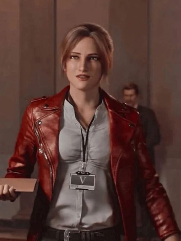 Resident Evil Infinite Darkness Claire Redfield Red Leather Jacket