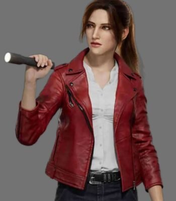 Resident Evil Infinite Darkness Claire Redfield Red Leather Jacket