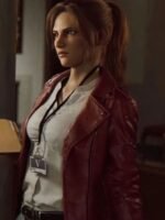 Resident Evil Infinite Darkness Claire Redfield Red Leather Jacket