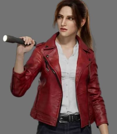 Resident Evil Infinite Darkness Claire Redfield Red Leather Jacket