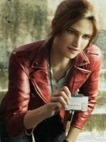 Resident Evil Infinite Darkness Claire Redfield Red Leather Jacket