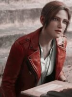 Resident Evil Infinite Darkness Claire Redfield Red Leather Jacket