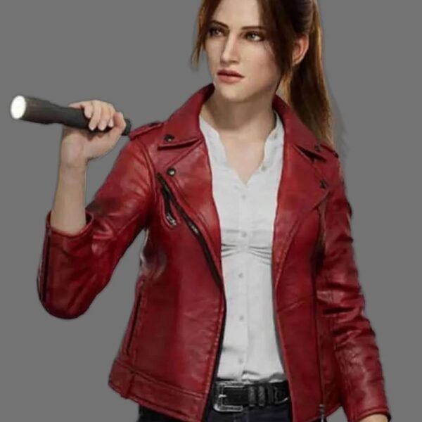 Resident Evil Infinite Darkness Claire Redfield Red Leather Jacket
