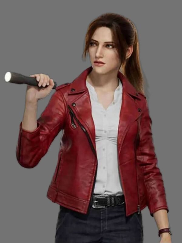 Resident Evil Infinite Darkness Claire Redfield Red Leather Jacket