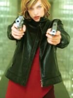 Resident Evil Movie Alice Black Leather Jacket