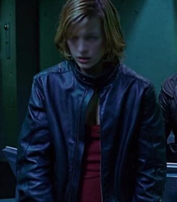 Resident Evil Movie Alice Black Leather Jacket