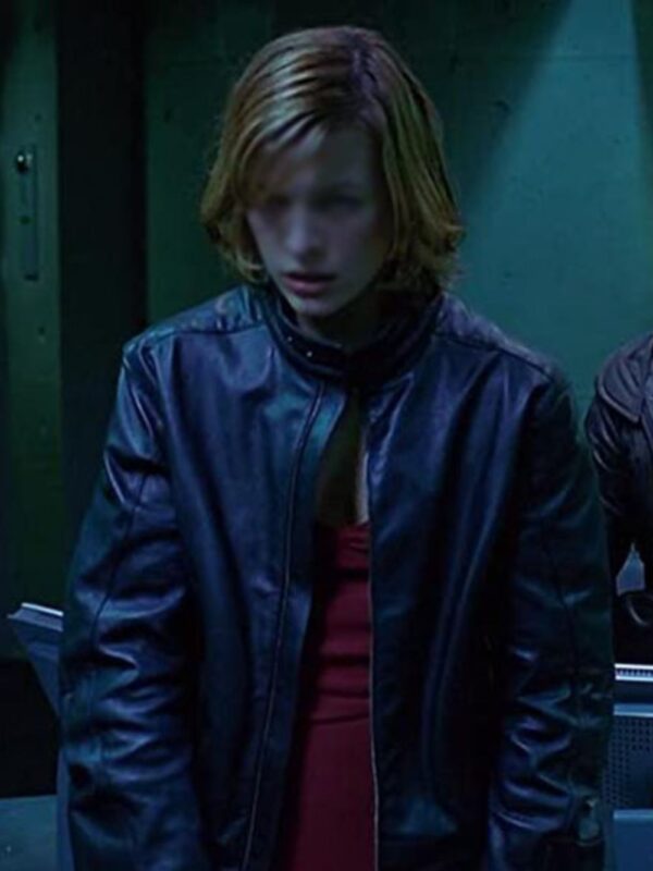 Resident Evil Movie Alice Black Leather Jacket