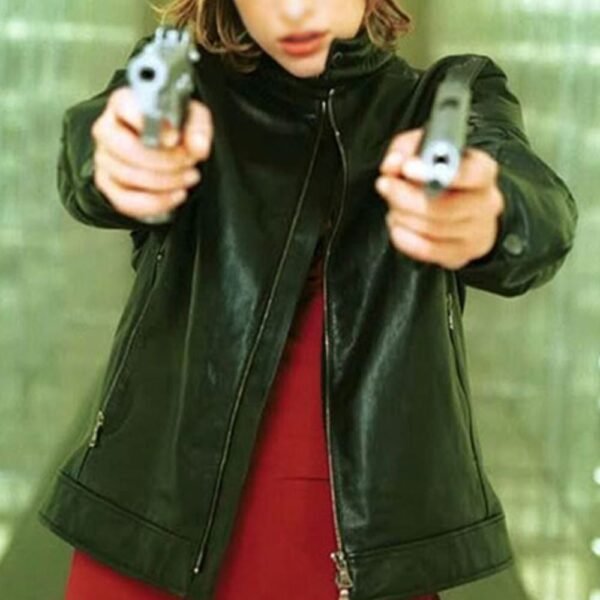 Resident Evil Movie Alice Black Leather Jacket