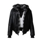 Reversible Hooded Chinchilla Leather Bomber Jacket