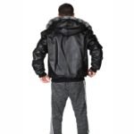 Reversible Hooded Chinchilla Leather Bomber Jacket