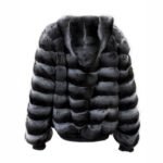 Reversible Hooded Chinchilla Leather Bomber Jacket