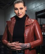 Rhea Ripley Brown Leather Jacket