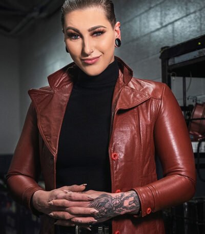 Rhea Ripley Brown Leather Jacket