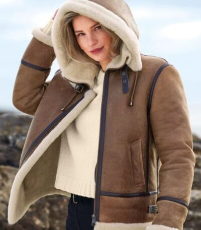 Richard Coffee Brown Shearling Parka Hooded Coat