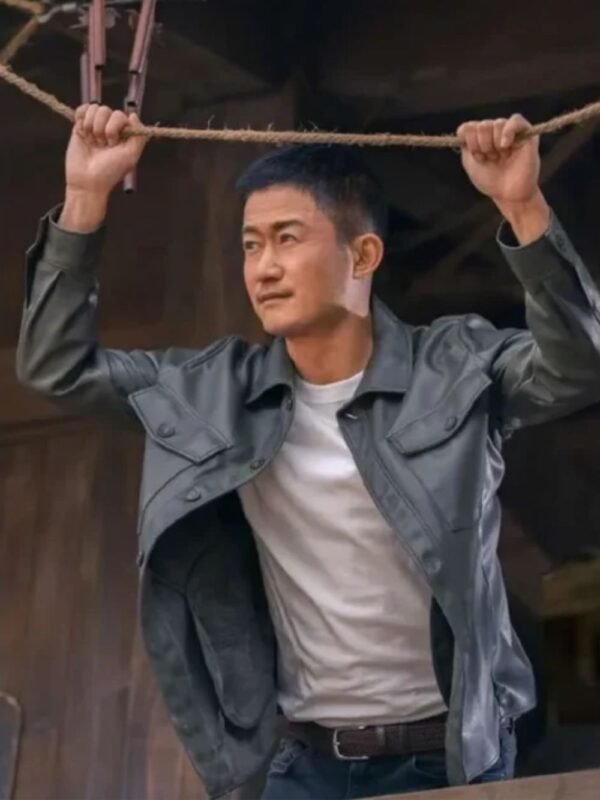 Ride On Jing 2023 Wu Black Leather Jacket
