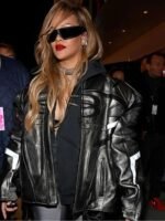 Rihanna F1 Las Vegas Grand Prix Racing Leather Jacket