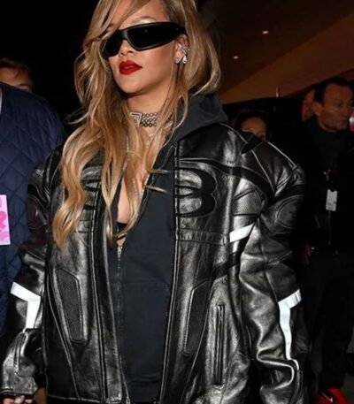 Rihanna F1 Las Vegas Grand Prix Racing Leather Jacket