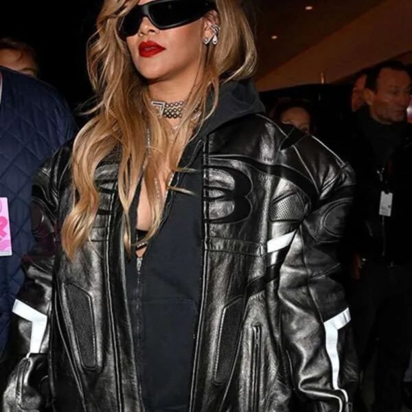 Rihanna F1 Las Vegas Grand Prix Racing Leather Jacket