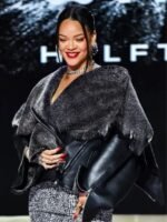 Rihanna Halftime Show 2023 Fur Leather Jacket