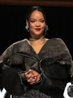 Rihanna Halftime Show 2023 Fur Leather Jacket