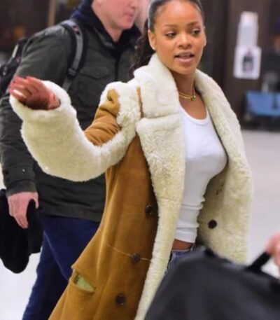 Rihanna Shearling Coat