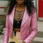 Riverdale S05 Ashleigh Murray Pink Biker Leather Jacket