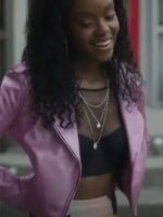 Riverdale S05 Ashleigh Murray Pink Biker Leather Jacket