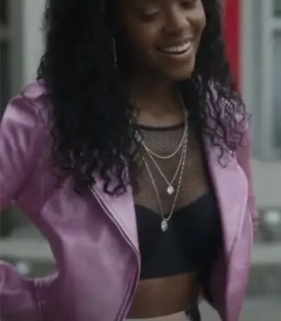 Riverdale S05 Ashleigh Murray Pink Biker Leather Jacket