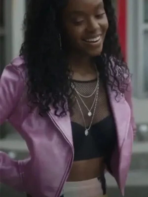Riverdale S05 Ashleigh Murray Pink Biker Leather Jacket