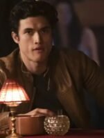 Riverdale S3 Charles Melton Brown Cafe Racer Leather Jacket