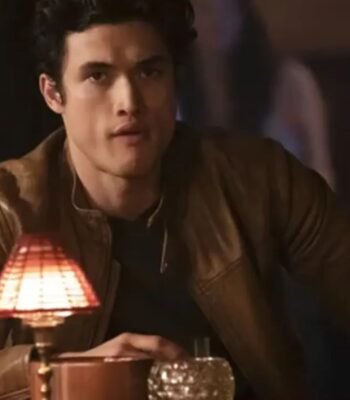 Riverdale S3 Charles Melton Brown Cafe Racer Leather Jacket