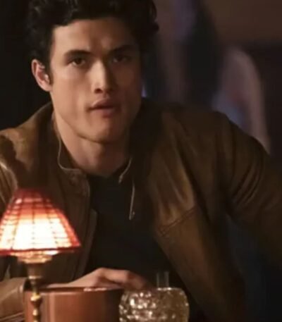 Riverdale S3 Charles Melton Brown Cafe Racer Leather Jacket