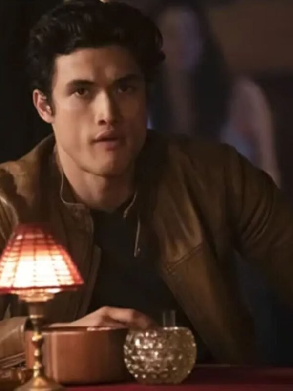 Riverdale S3 Charles Melton Brown Cafe Racer Leather Jacket