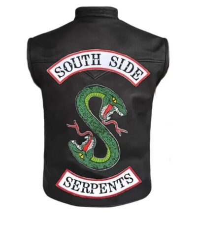 Riverdale Southside Serpents Black Leather Vest